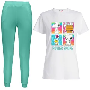 ست تی شرت آستین کوتاه و شلوار زنانه مدل 114