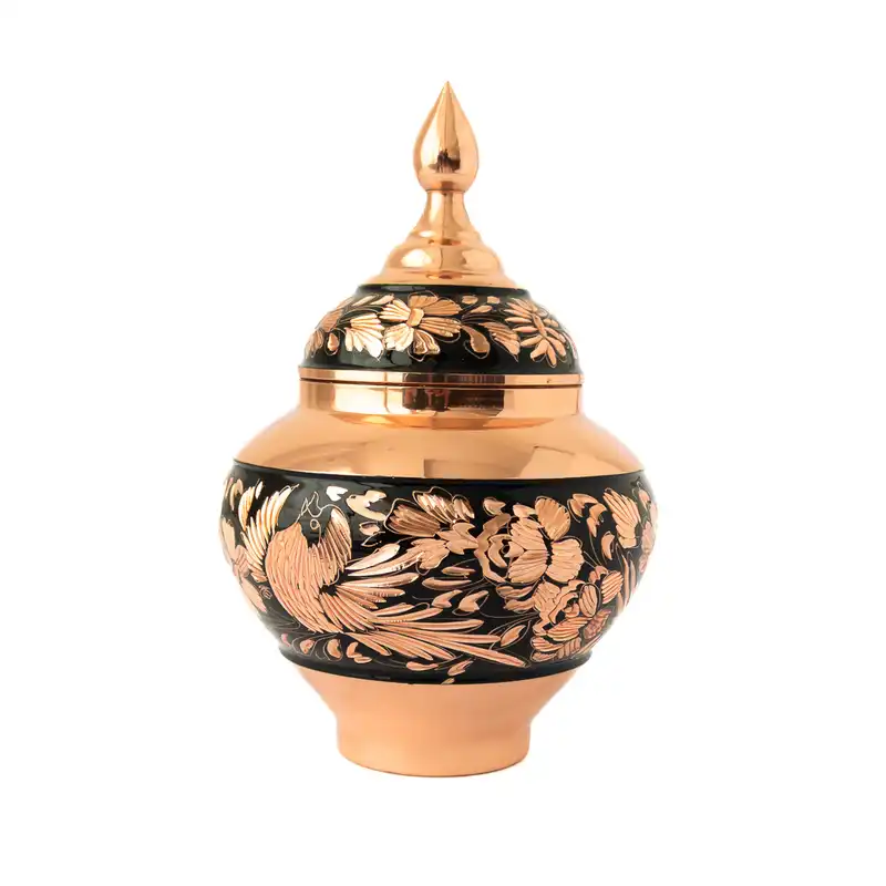 قندان مسی طرح سیبی الماس تراش مدل L05