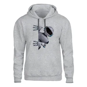 هودی مردانه مدل  ربات کد SH53 رنگ طوسی