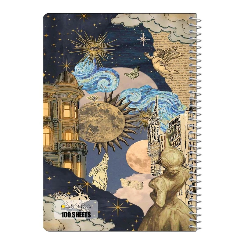 دفتر مشق 100 برگ سیمی کارنیکا طرح وینتج اسکرپ بوک Vintage Scrapbook کد 48049