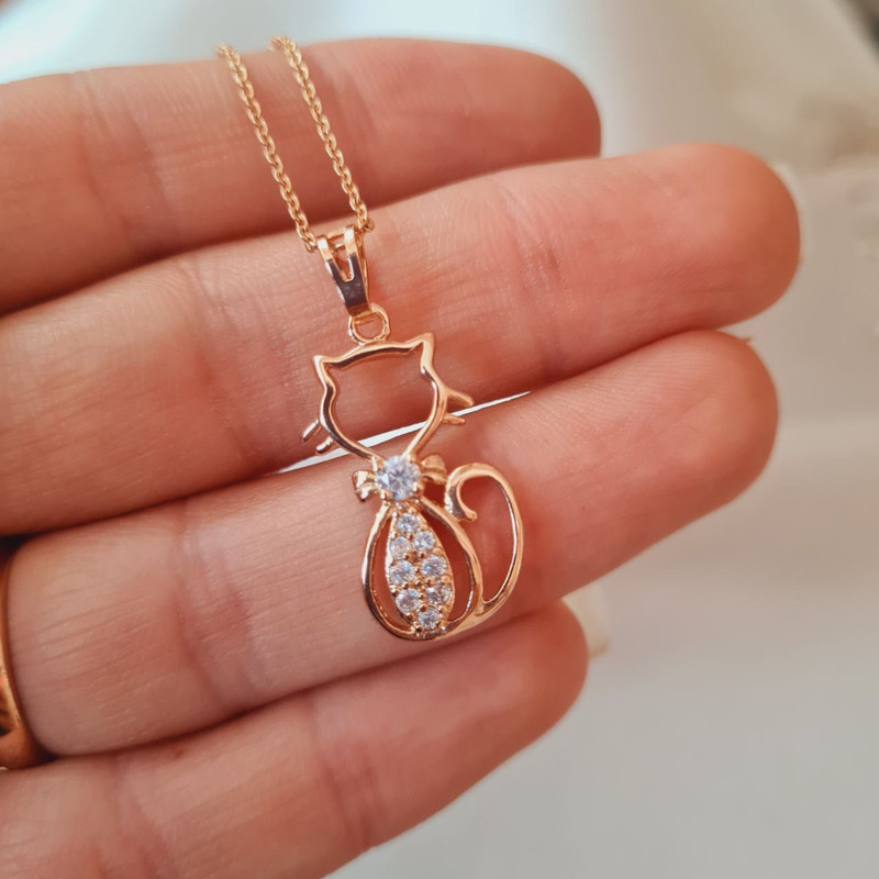 گردنبند دخترانه ژوپینگ مدل گربه گردنبند دخترانه ژوپینگ مدل گربه