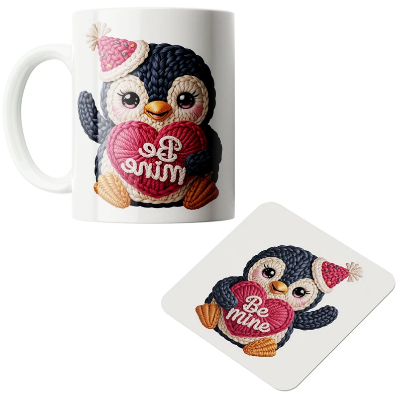 ماگ پاد آفرین مدل پنگوین کد25 به همراه زیرلیوانی