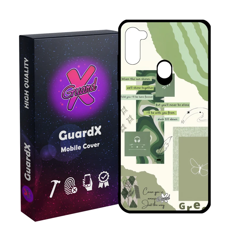 کاور گارد ایکس طرح سبز مدل Glass10650 مناسب برای گوشی موبایل سامسونگ Galaxy A11/M11