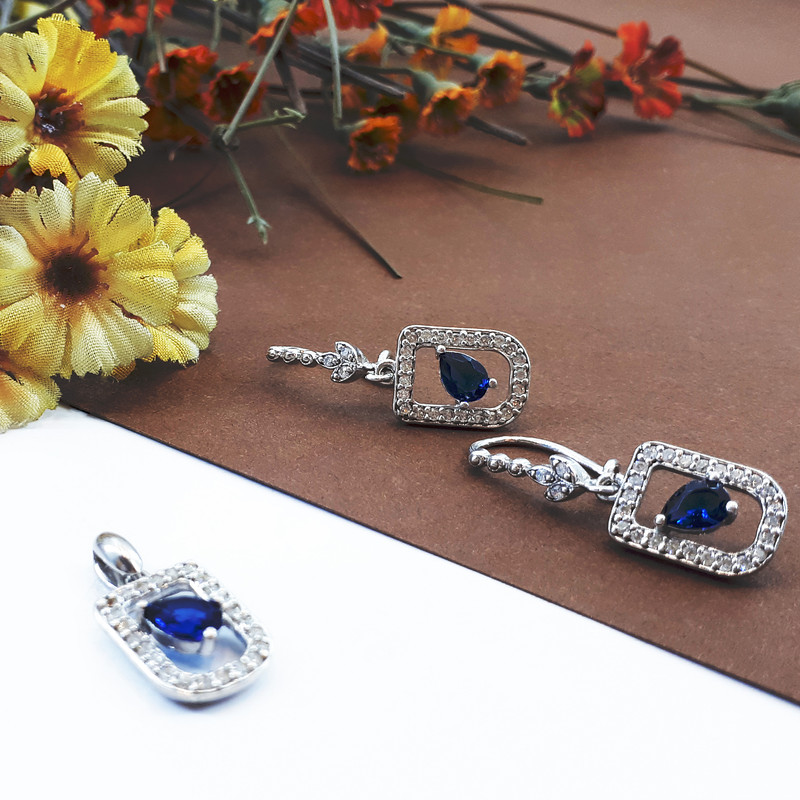 نیم ست نقره زنانه مدل 100187 نیم ست نقره زنانه مدل 100187