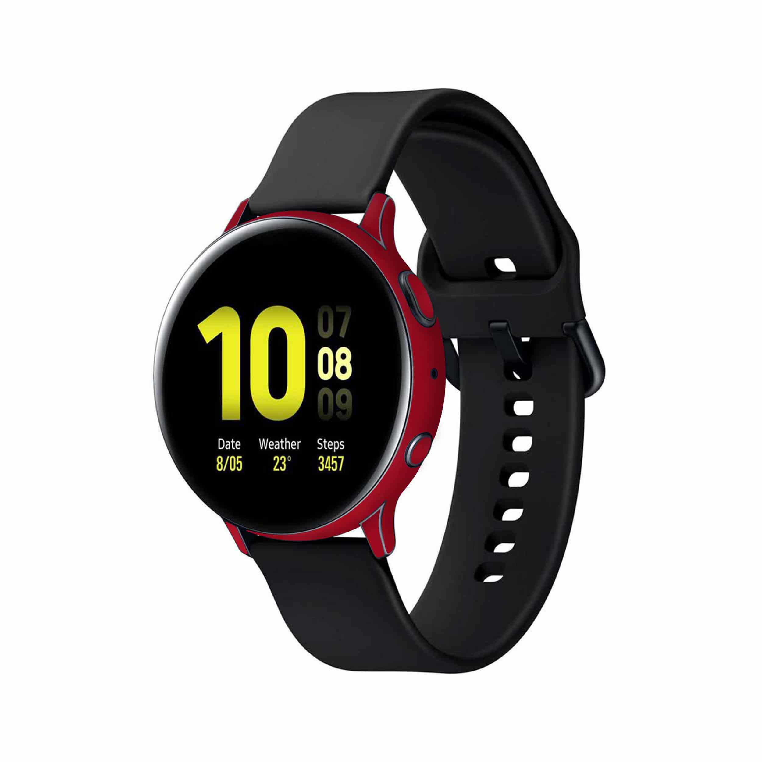 برچسب ماهوت طرح Matte-Warm-Red مناسب برای ساعت هوشمند سامسونگ Galaxy Watch Active 2 44mm