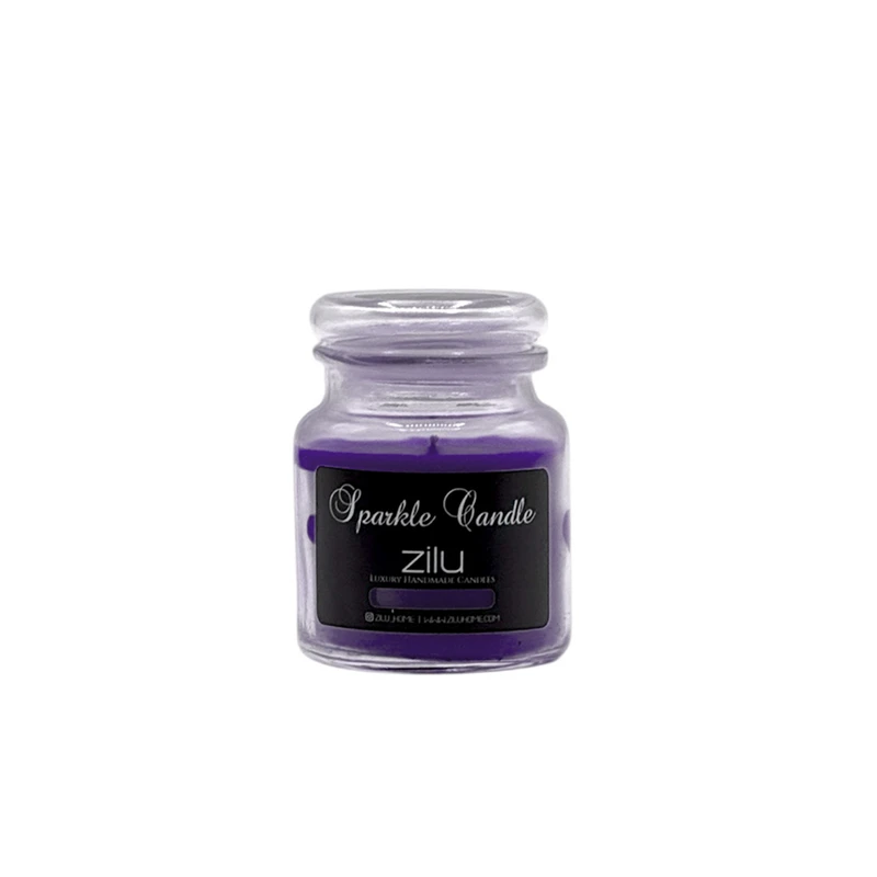شمع لیوانی معطر شمع زیلو مدل اسپارکل کوچک با رایحه اسطوخودوس (لوندر) زمان اتمام 35 ساعت