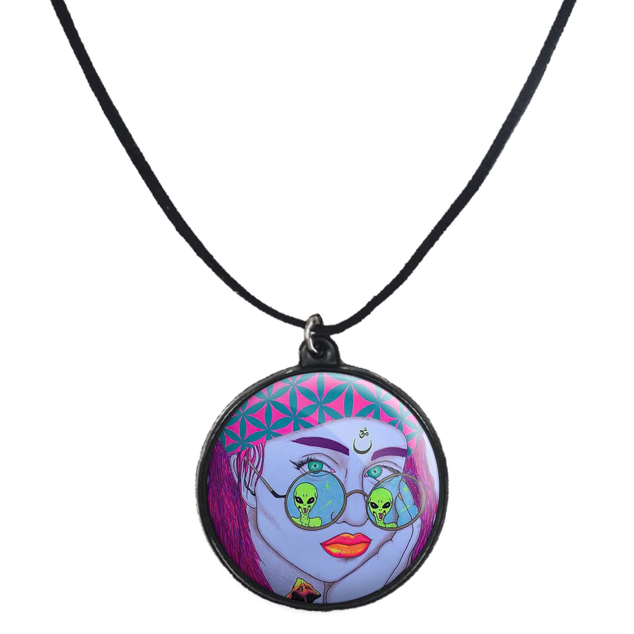 گردنبند پرمانه طرح دخترونه کد pmb.4671 مدل دو طرفه