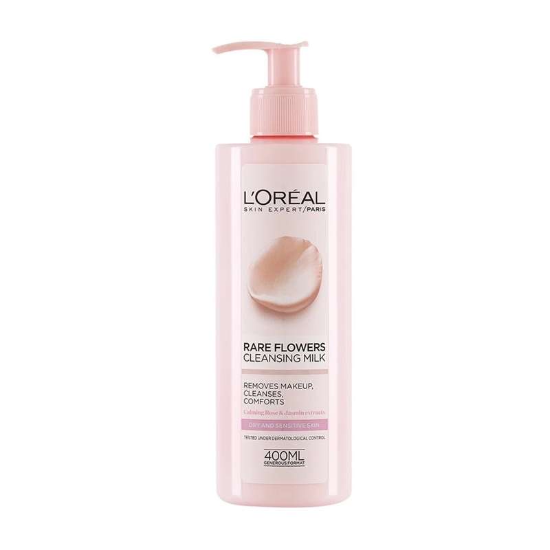 شیر پاک کن لورآل مدل  FINE FLOWERS MILK حجم 400 میلی لیتر