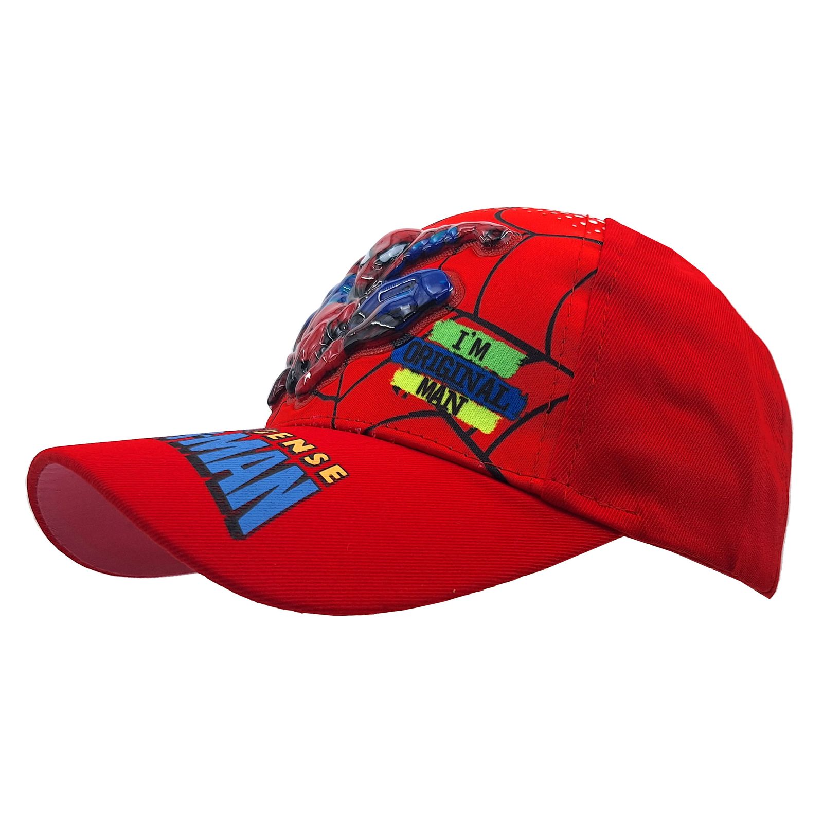 کلاه کپ پسرانه مدل مرد عنکبوتی چراغدار کد 1144 رنگ قرمز -  - 4