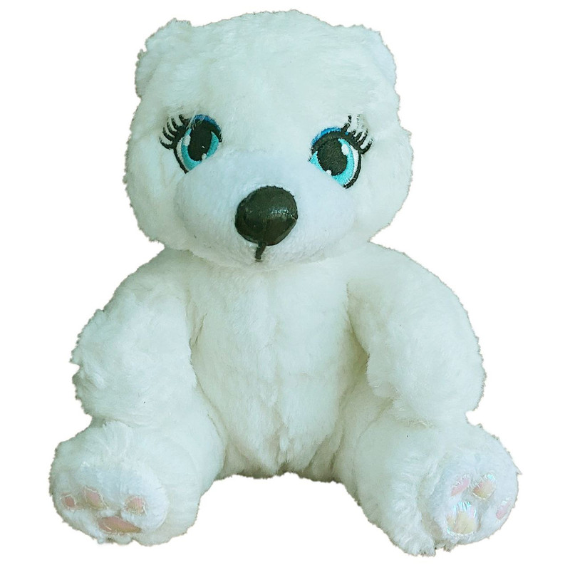 عروسک طرح خرس قطبی مدل Cute Eyes کد 827 ارتفاع 15 سانتی متر