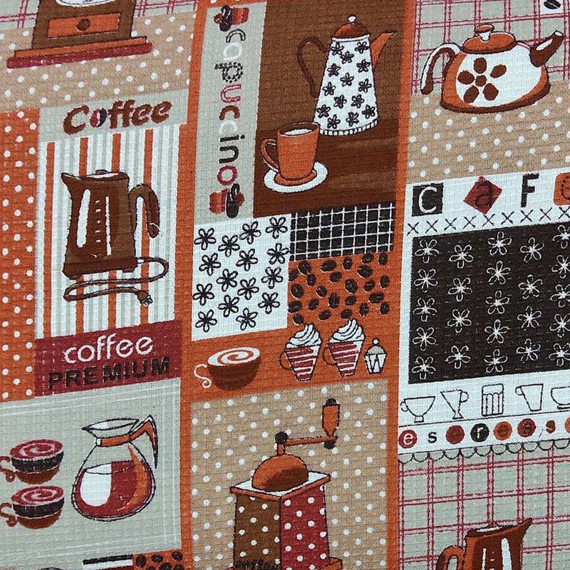 پارچه آشپزخانه طرح چهل تکه Coffee