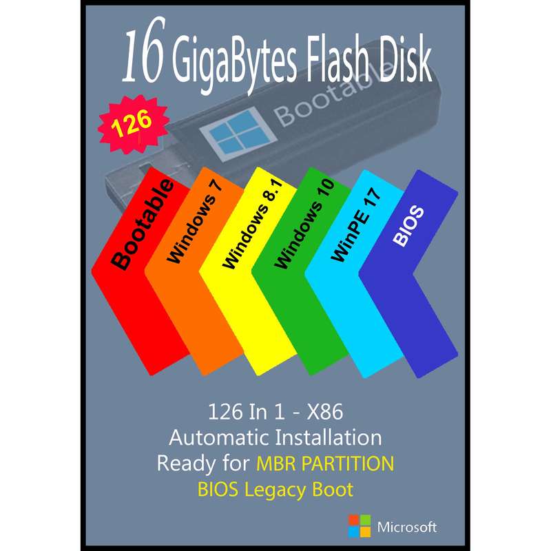 سیستم عامل Windows 7 8.1 10 - 126IN1 - X86 نشر مایکروسافت