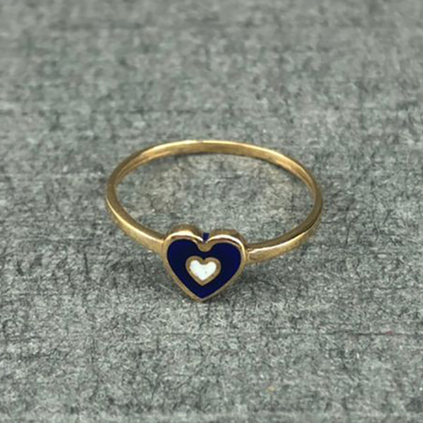 انگشتر طلا 18 عیار زنانه با طرح قلب دوست خوب مدل DK335 سایز 54