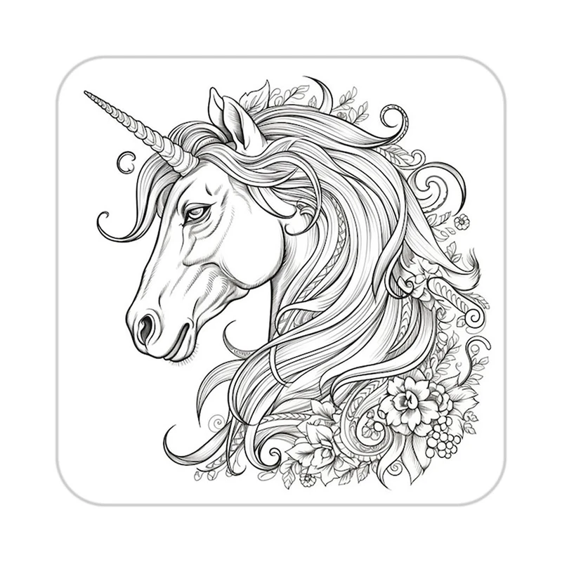 زیر لیوانی کاکتی طرح اسب تک شاخ و یونیکورن مدل mp33010