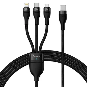 Baseus Flash Series Ⅱ One-for-three Fast Charging Cable Type-C to M+L+C 100W 1.5m CASS030201 