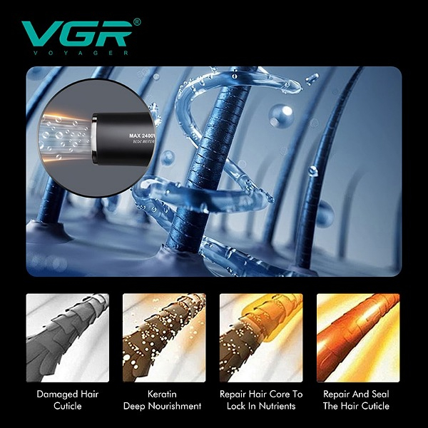 سشوار حرفهای 2400 وات وی جی ار مدل V-469 سشوار حرفهای 2400 وات وی جی ار مدل V-469