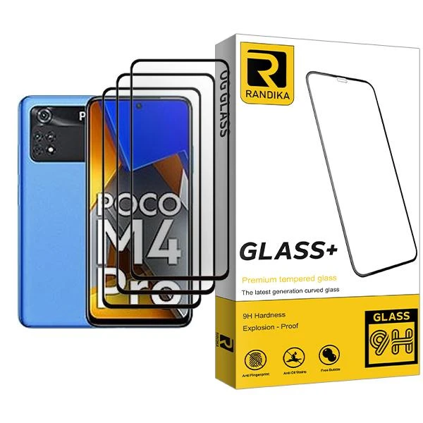 محافظ صفحه نمایش راندیکا مدل Randika Glass MIX003 مناسب برای گوشی موبایل شیائومی Poco M4 Pro بسته سه عددی