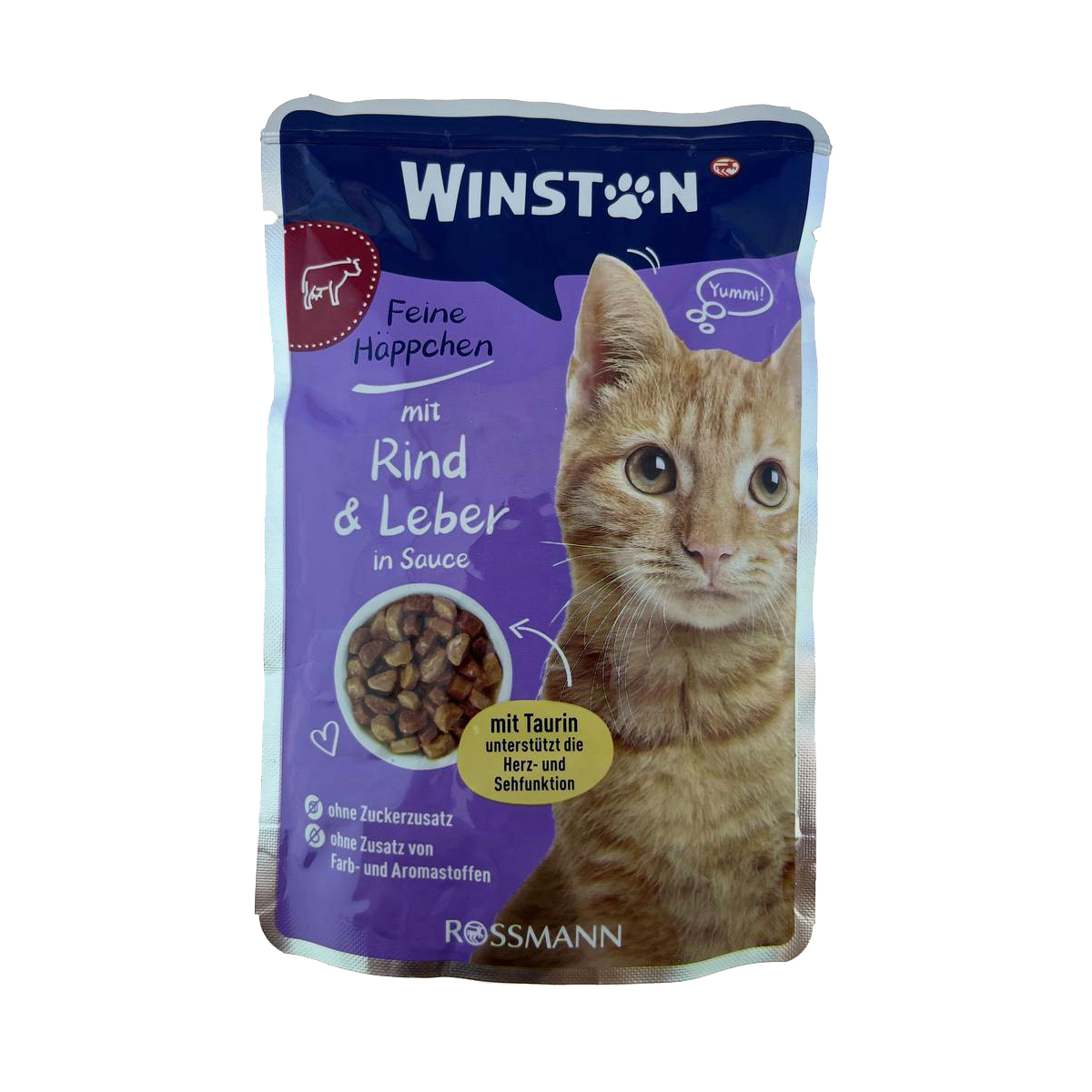 پوچ گربه وینستون مدل جگر گاو وزن 100 گرم