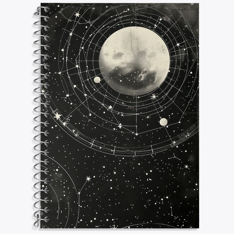 دفتر زبان 50 برگ خندالو مدل سه خط طرح ماه (Moon) کد N2405