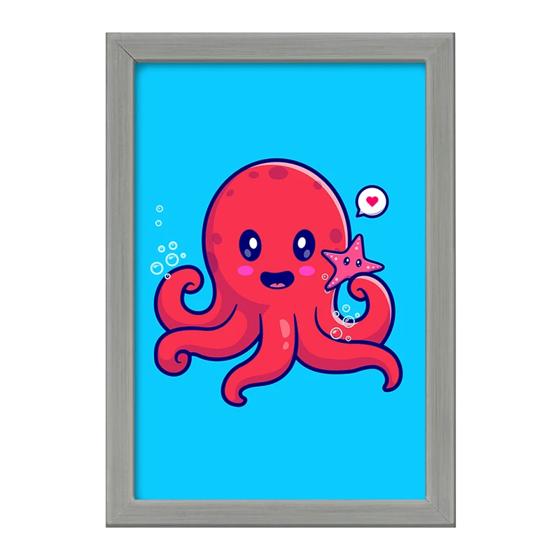 تابلو خندالو طرح حیوانات بامزه هشت پا کد 29733