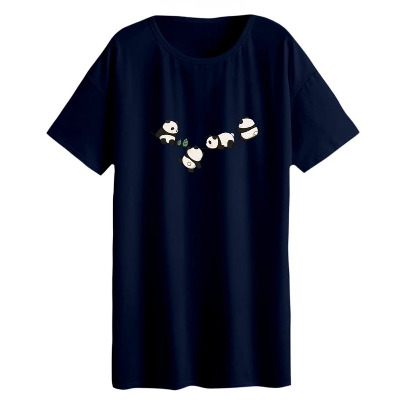 تی شرت لانگ زنانه مدل پاندا ها روی بند