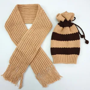  ست کلاه و شال گردن بافتنی پسرانه كد SHB32-CRBR