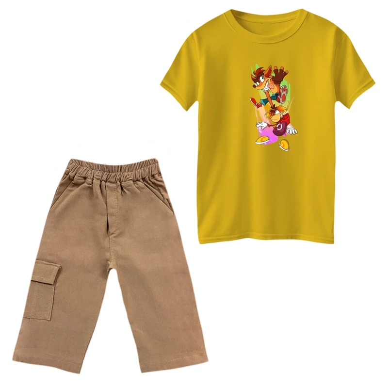 ست تی‌شرت و شلوارک پسرانه مدل کراش کد 5