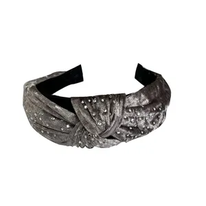 تل مو زنانه مدل مخمل نگینی کد 00656