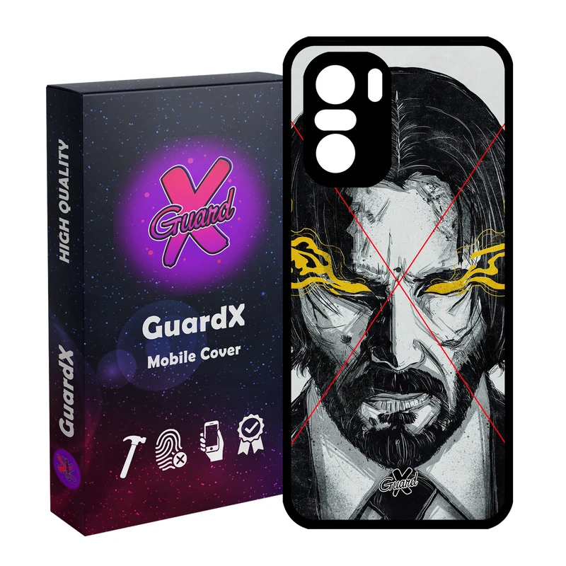 کاور گارد ایکس طرح John Wick مدل Glass10158 مناسب برای گوشی موبایل شیائومی Poco F3/MI 11X/MI 11X Pro/Redmi K40/K40 Pro