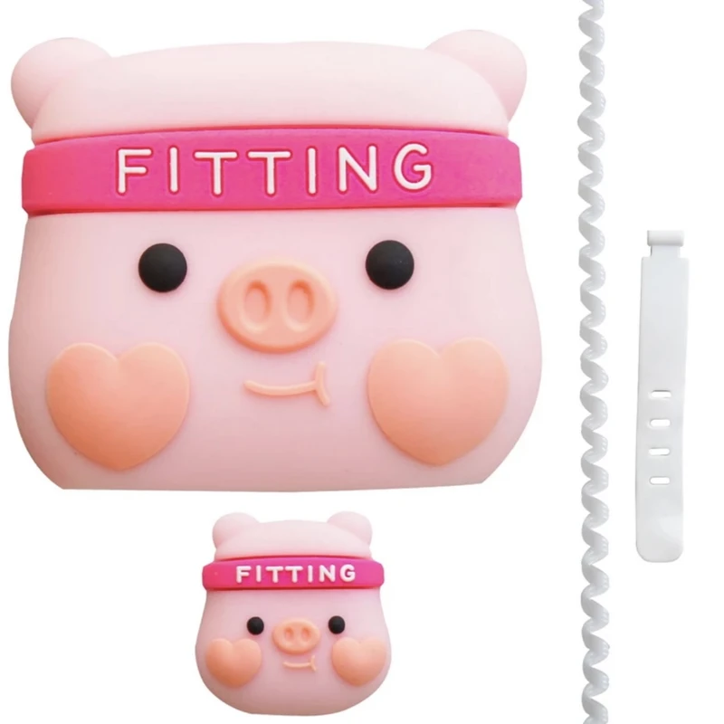 محافظ کابل و شارژر مدل Fitting Pig مجموعه ۴ عددی مناسب برای شارژر 20W اپل