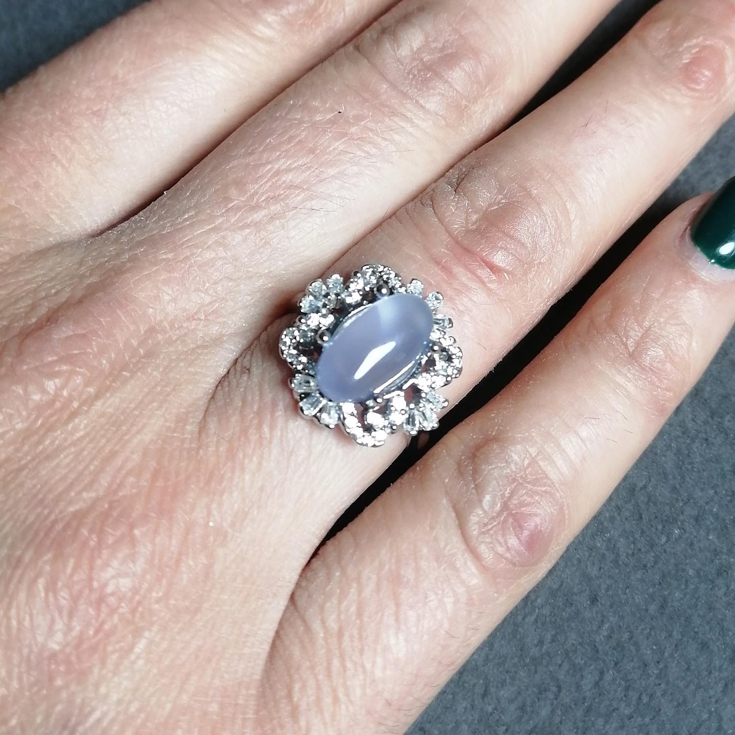 انگشتر نقره زنانه مدل عقیق کبود کد YW4094