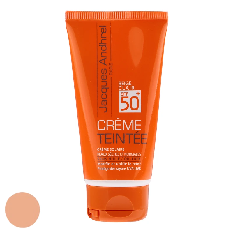 کرم ضد آفتاب رنگی ژاک اندرل SPF 50 مدل TIN01 مناسب برای پوست خشک حجم 50 میلی لیتر