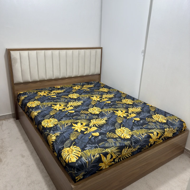 ملحفه ناتوسا مدل رو انداز برگ انجیری دو نفره سایز 220x240 سانتی متر