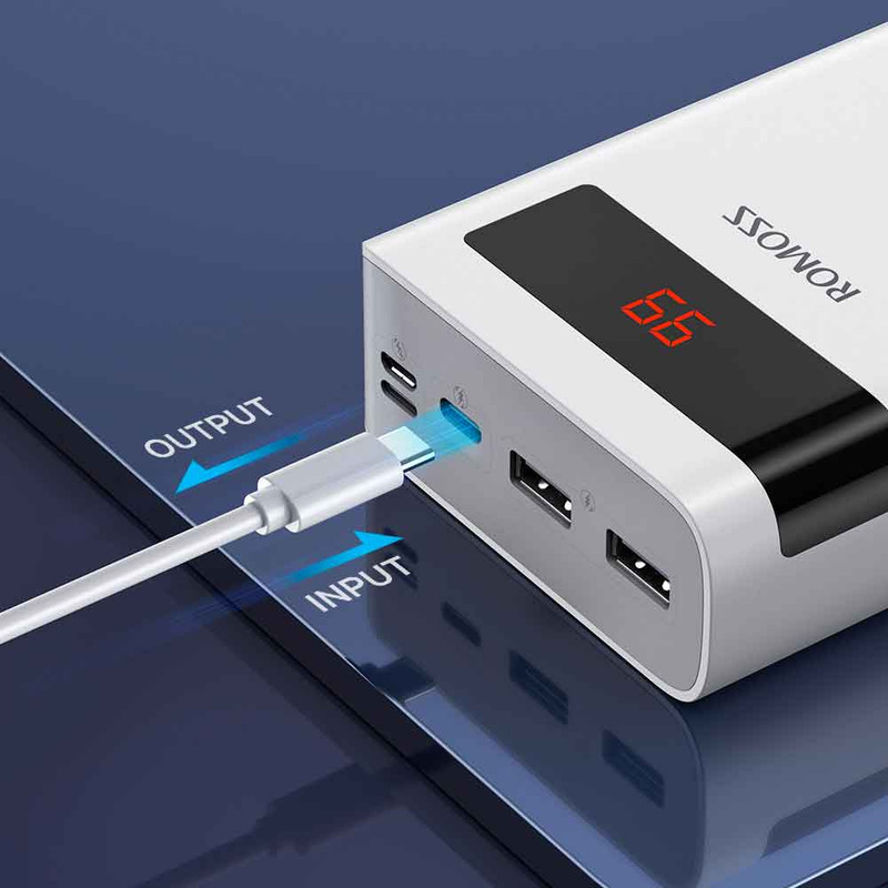 پاوربانک 30 وات روموس مدل PHP-30892PD ظرفیت 30000 میلی‌آمپر ساعت
