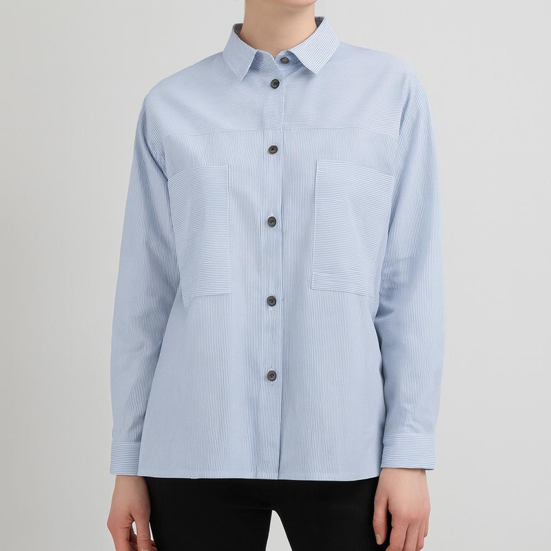 شومیز آستین بلند یقه برگردان زنانه مدل پارادایس