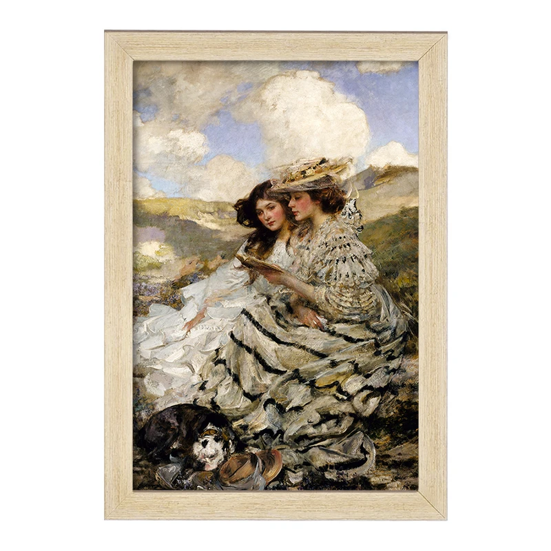 تابلو خندالو مدل نقاشی در تپه های شنی اثر جیمز جبوسا شانون کد F12484