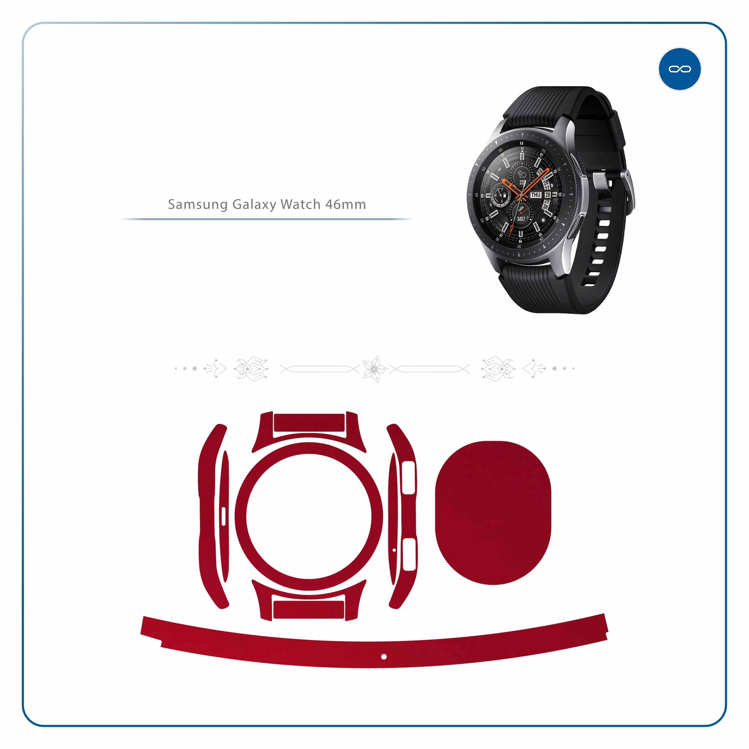 برچسب ماهوت طرح Matte-Warm-Red مناسب برای ساعت هوشمند سامسونگ Galaxy Watch 46mm