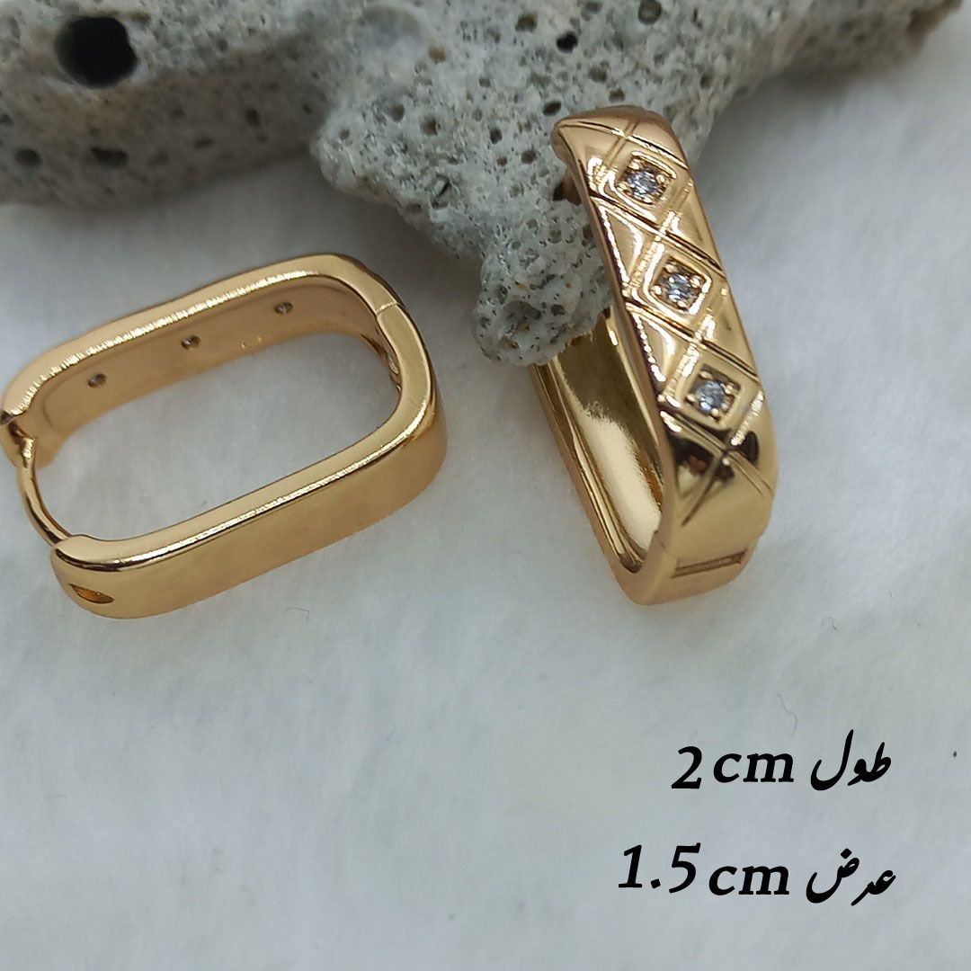 گوشواره زنانه ژوپینگ مدل مستطیل کد NN 048 -  - 3