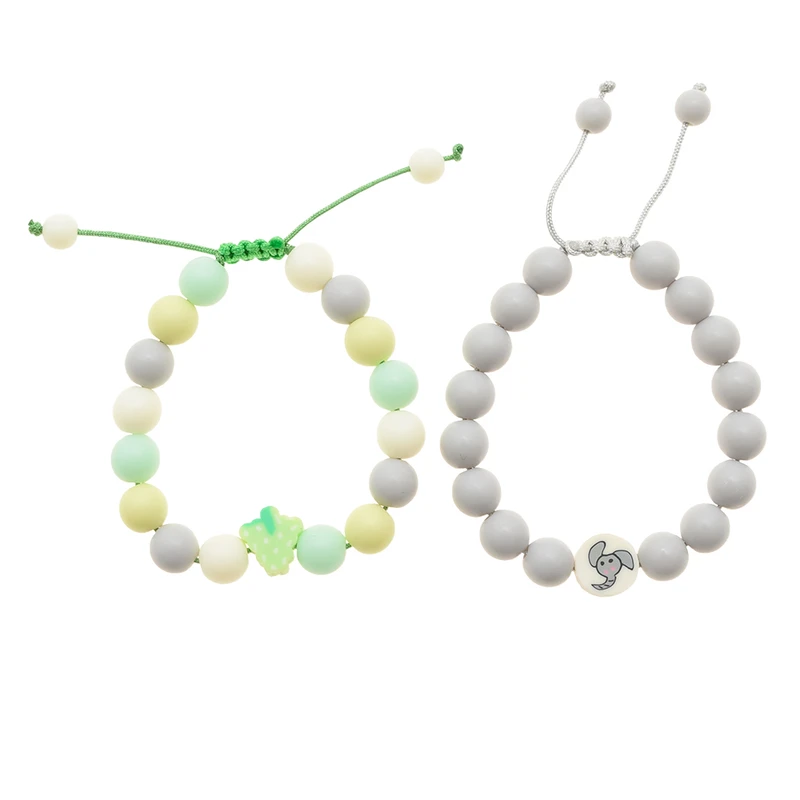 دستبند دخترانه دلنار گالری مدل فیل و انگور بسته 2 عددی