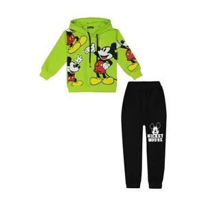 ست هودی و شلوار بچگانه مدل میکی موس رنگ سبز