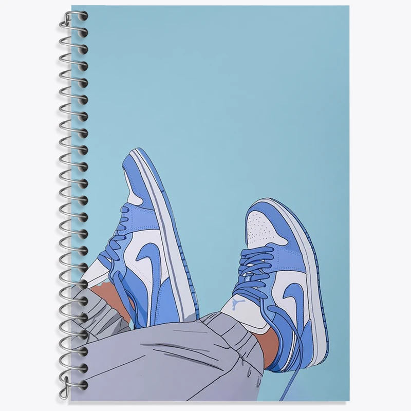 دفتر زبان 50 برگ خندالو مدل سه خط طرح کتونی نایکی کد N2767