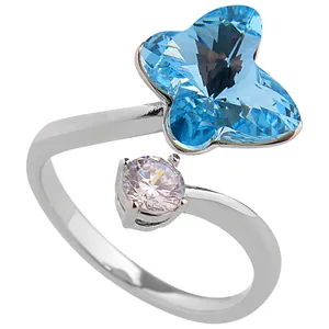 انگشتر زنانه سواروسکی مدل پروانه ونگین کد 190013