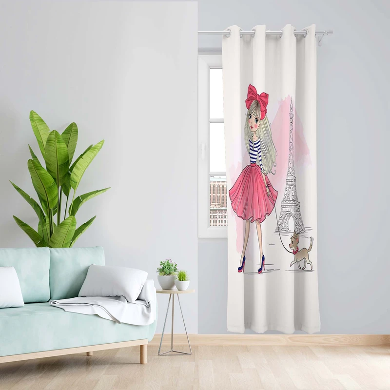 پرده طرح پرنسس مدل مخمل پانچی کد 5136 z سایز 140x200 سانتی متر