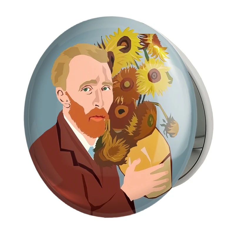 آینه جیبی خندالو طرح ونسان ونگوگ مدل تاشو کد 25471 