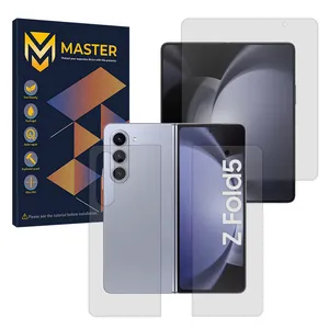Master Resistant model transparent screen protector suitable for Samsung Galaxy Z Fold 5 mobile phone along with back protector