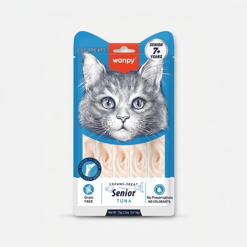 بستنی گربه ونپی مدل Creamy Treat Senior طعم مرغ وزن 70 گرم