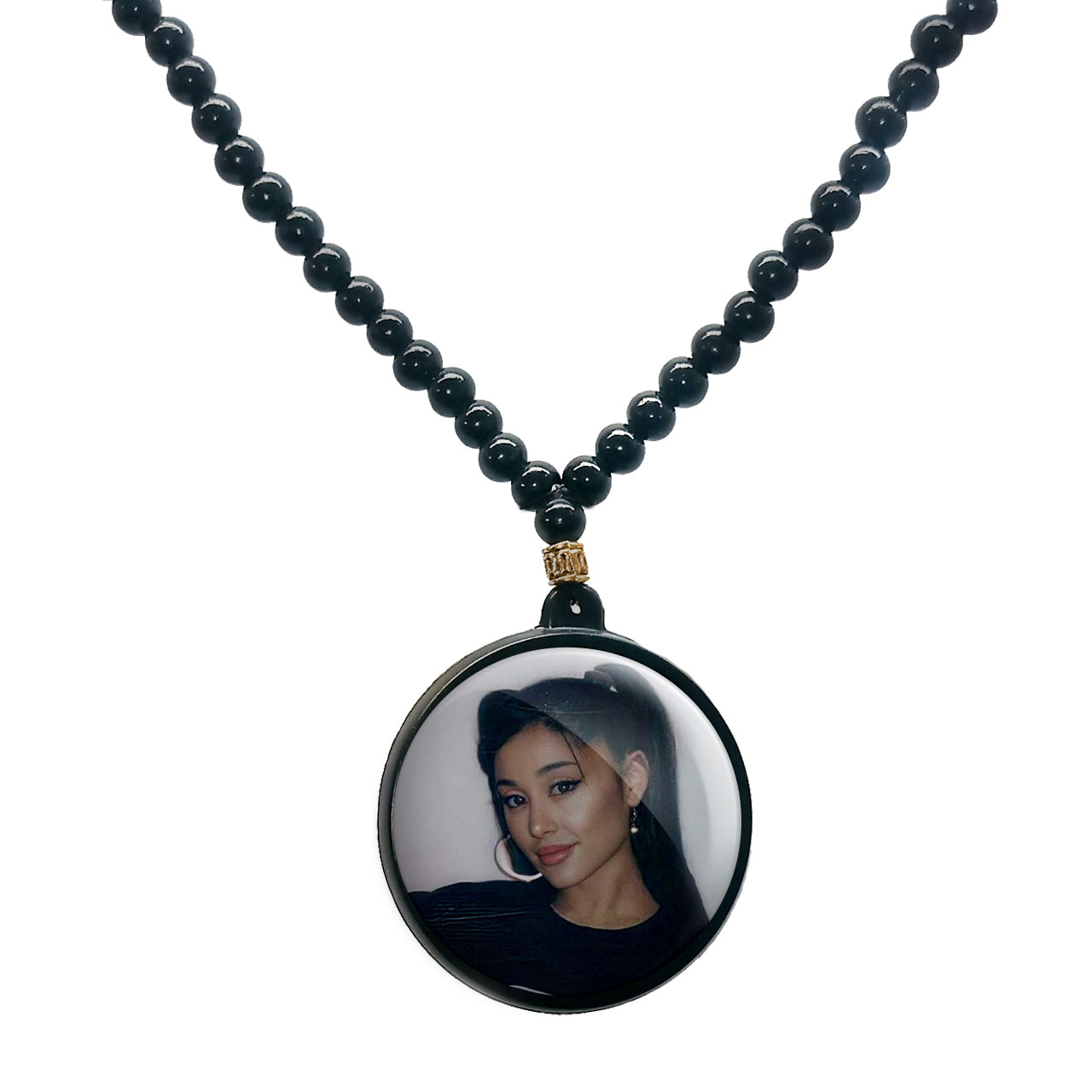 گردنبند پرمانه طرح آریانا گرانده کد pmd.7753 مدل دو طرفه