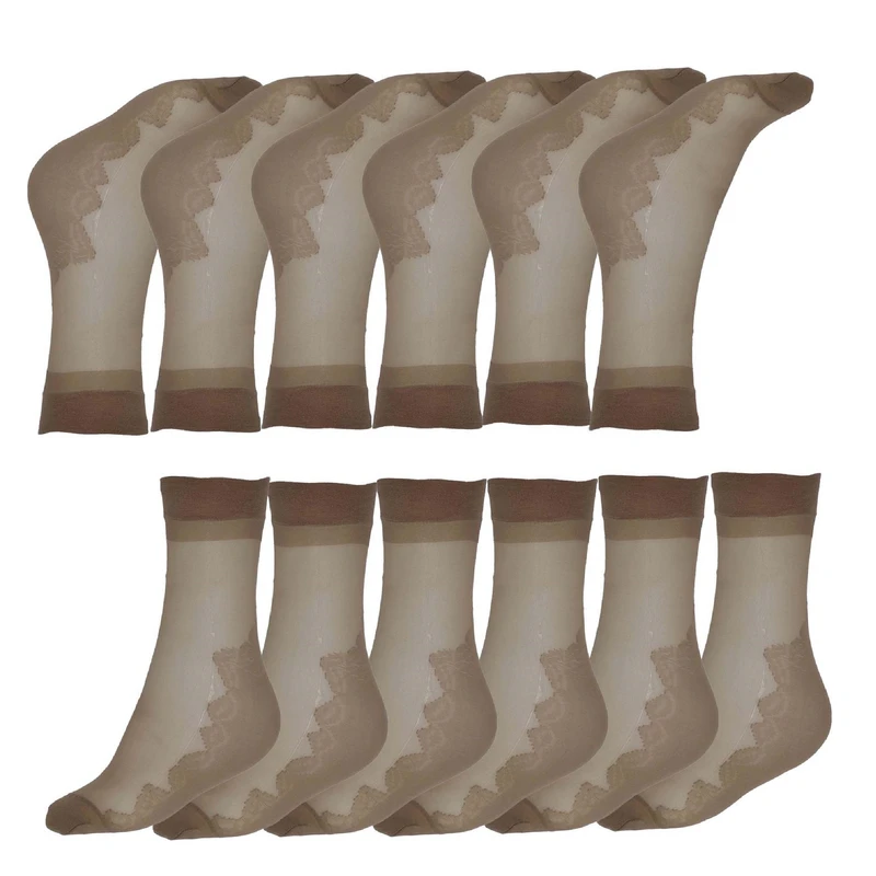 جوراب زنانه سما مدل پارزین کد 1709 بسته 12 عددی