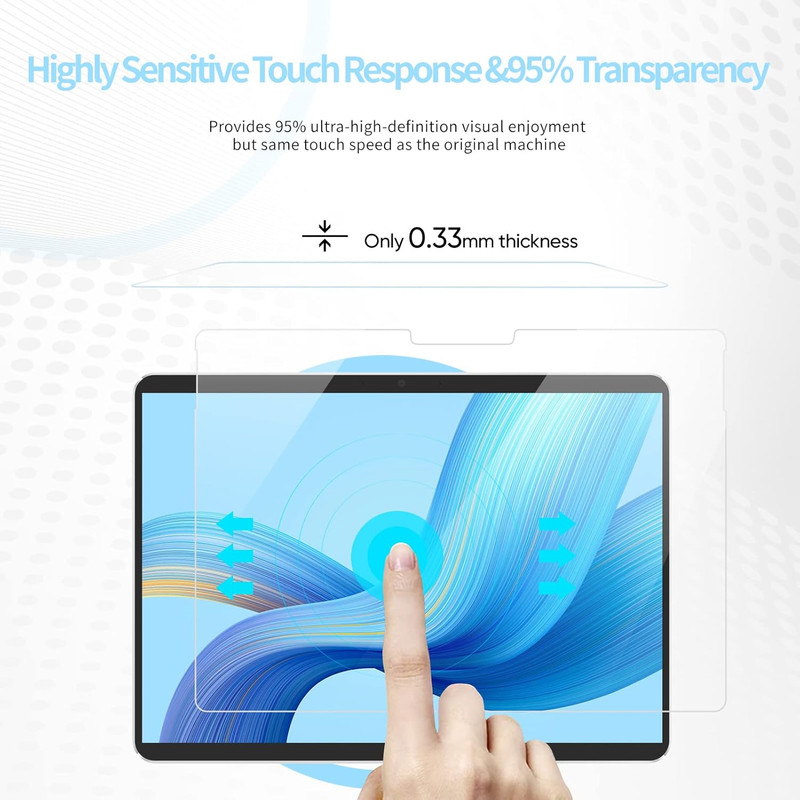 محافظ صفحه نمایش مدل tempered مناسب برای تبلت مایکروسافت Surface Pro 11
