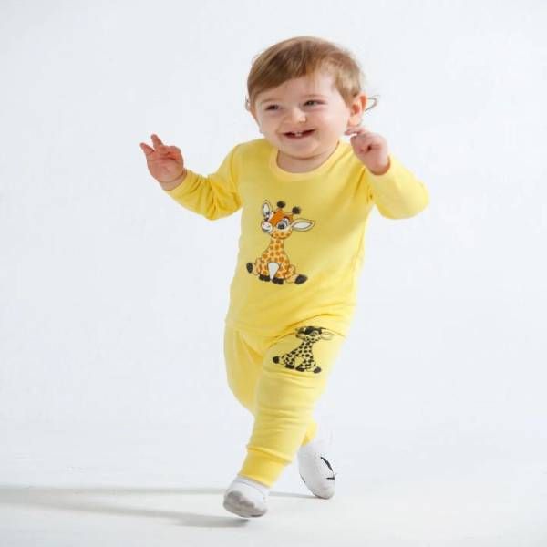 ست تی شرت و شلوار نوزادی مدل زرافه خالدار -  - 2
